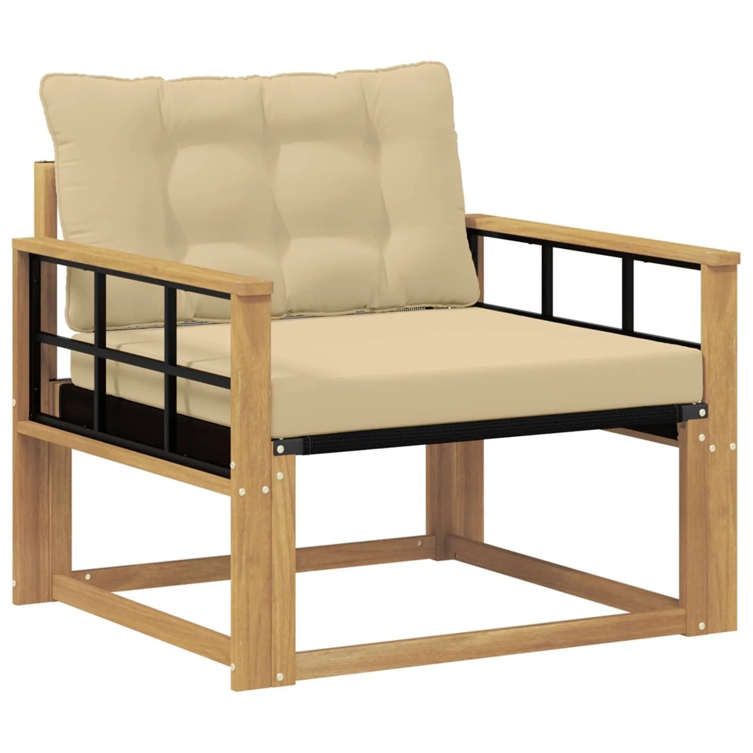 vidaXL Outdoor-Sofagarnitur Massives Akazienholz und Textilene Weiß 3439071