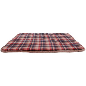 Karierte Heim Tierdecke aus Samtstoff/Plüsch, 100x70 cm, für Hunde und Katzen.
