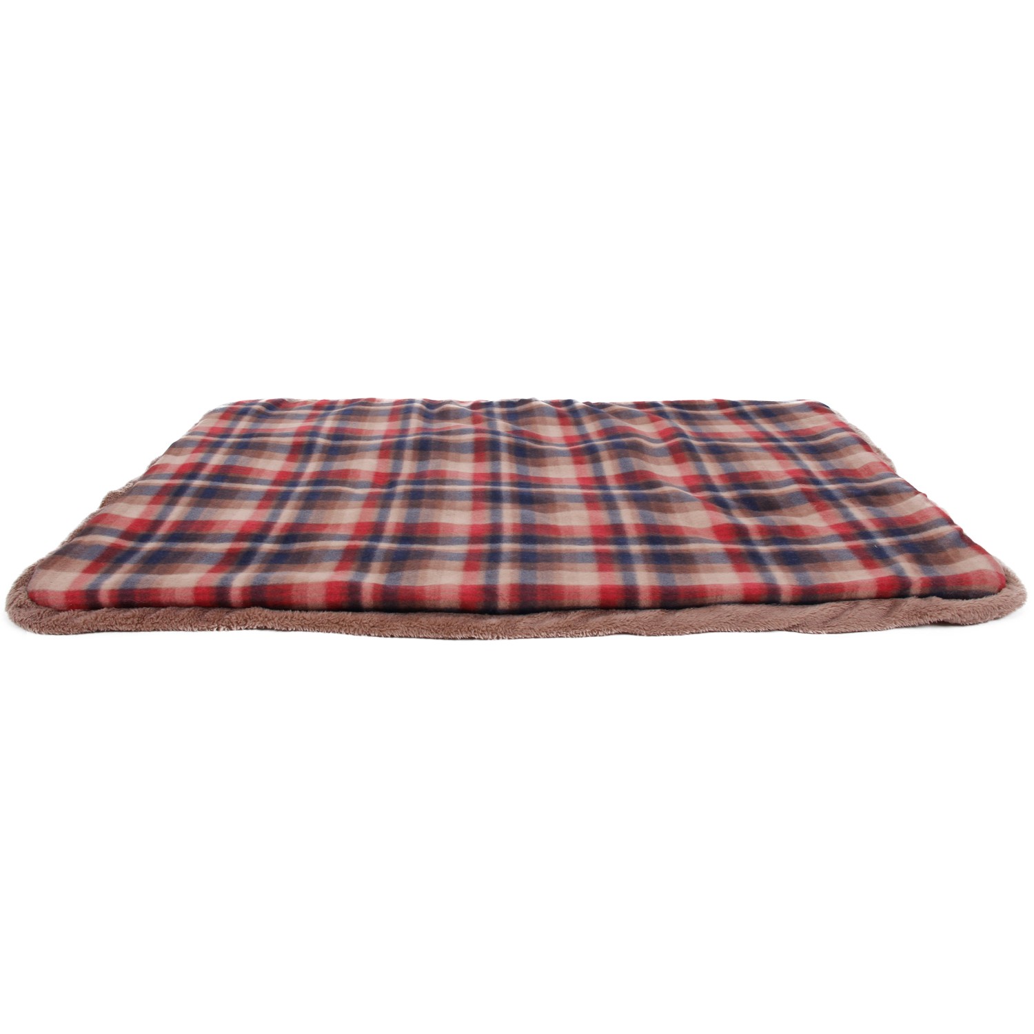 Karierte Heim Tierdecke aus Samtstoff/Plüsch, 100x70 cm, für Hunde und Katzen.
