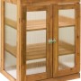 Kiehn-Holz Gartenschrank aus Kiefernholz, braun, mit zwei Regalböden und transparenten Polycarbonat-Scheiben.