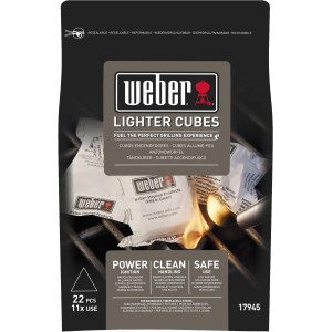 Weber Anzündwürfel, 22 Stück, für schnelles und sauberes Anzünden von Holzkohle im Grill.