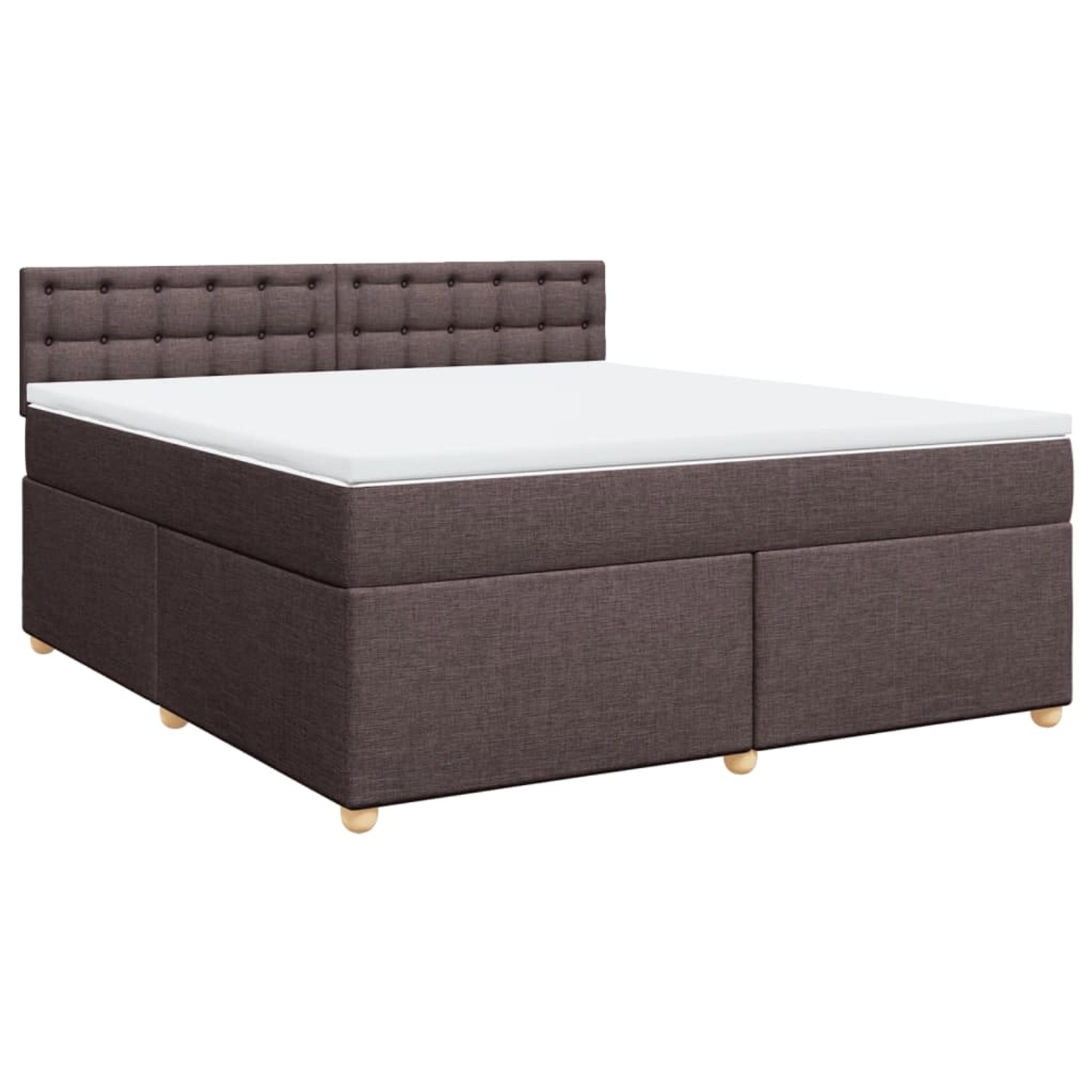 vidaXL Boxspringbett mit Matratze Dunkelbraun 180x200 cm Stoff 3286776 günstig online kaufen