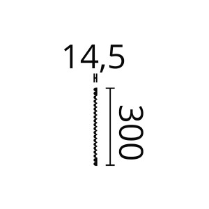 Technische Zeichnung: NMC CANELÉ S FLEX Wandpaneel – Maße 14,5 x 300 cm.