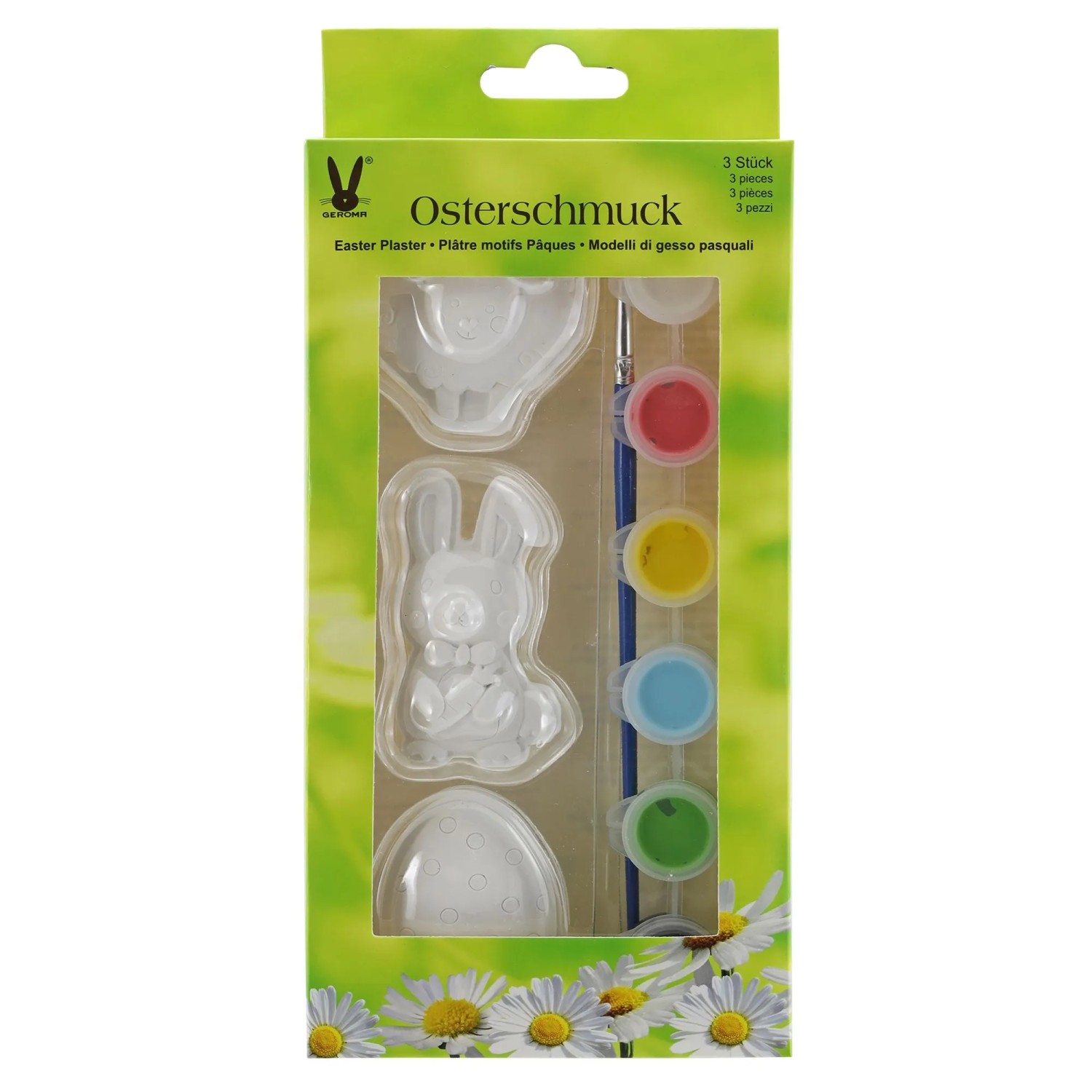 Gipsfiguren zum Bemalen mit 6 Farben 3 Stück