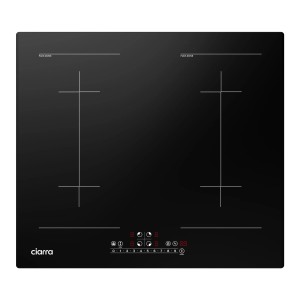 Schwarzes CIARRA Induktionskochfeld 60 cm mit 4 Zonen und 2 Flexzonen.
