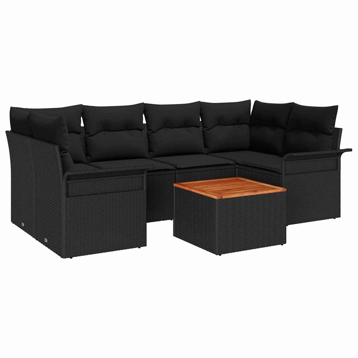 vidaXL Garten-Sofa-Set 7-Tlg Schwarz Poly Rattan 3347282 günstig online kaufen