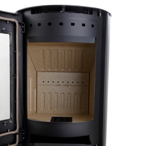 Offener Aduro Kaminofen 9, Stahl schwarz, 6 kW, Energieeffizienzklasse A+.