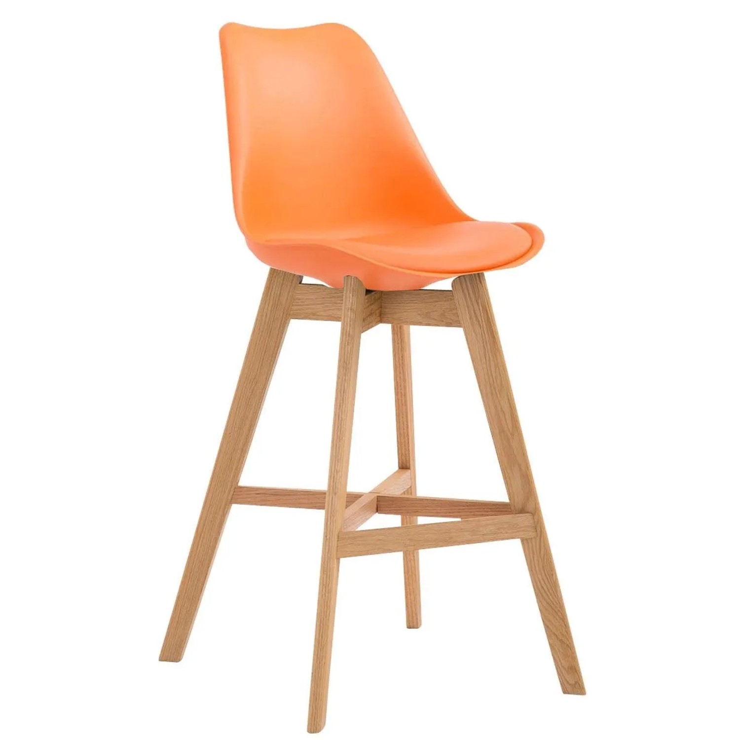 DELUKE Barhocker DUMIR Kunststoff Orange 48x56x112cm Barstuhl Mit Lehne Tresenhocker Tresenstuhl