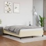 Cremefarbenes vidaXL Bettgestell (140x200 cm) aus Kunstleder. Elegantes Doppelbett für Schlafzimmer.