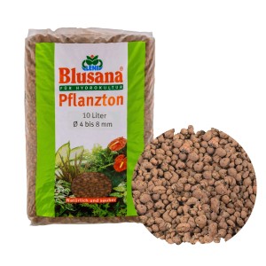 Blusana Blähton 4-8mm, 10L Sack. Pflanzsubstrat für Hydrokultur, Bodenauflockerung und Drainage.