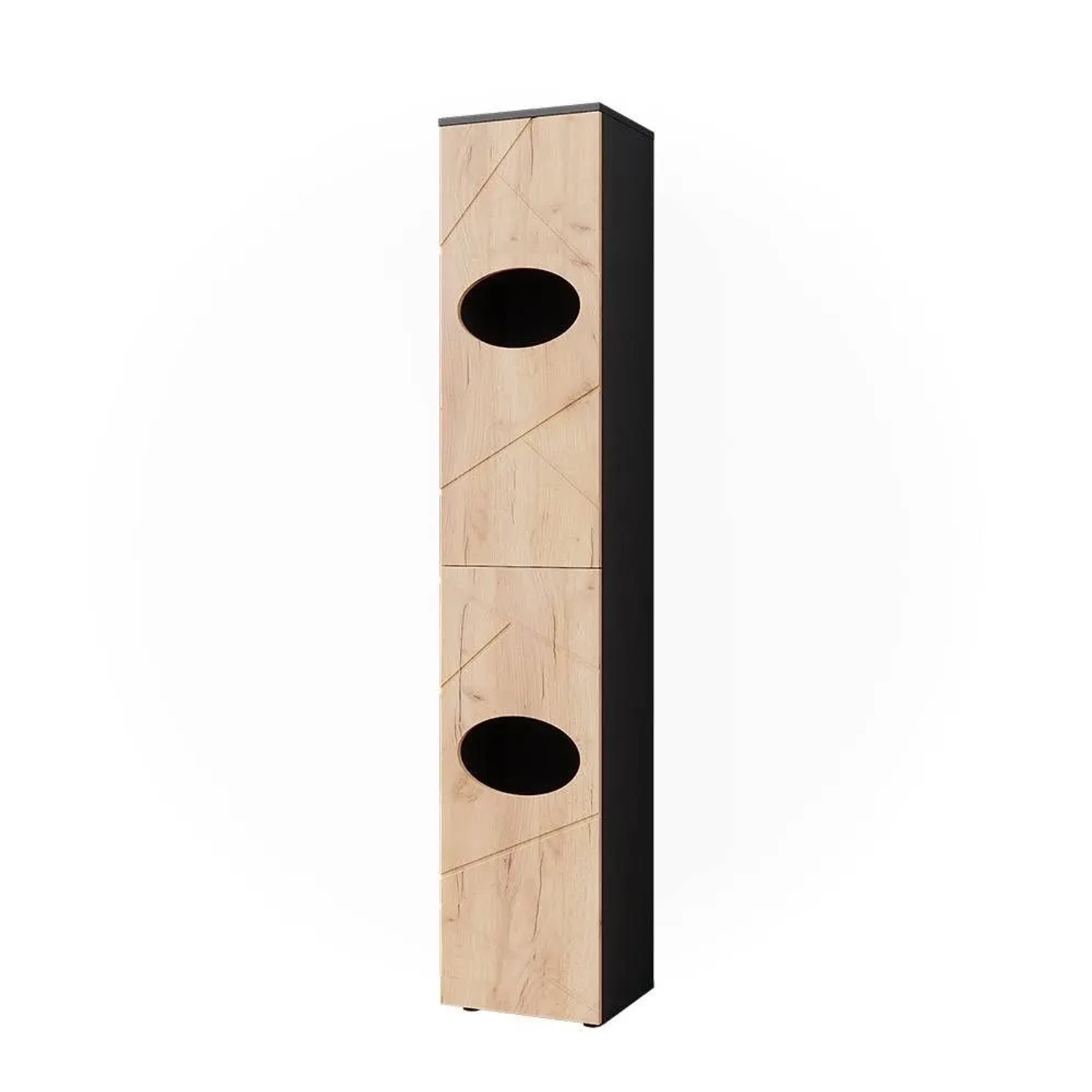 Vicco Wäscheschrank Irma Anthrazit/Goldkraft Eiche 37 x 192