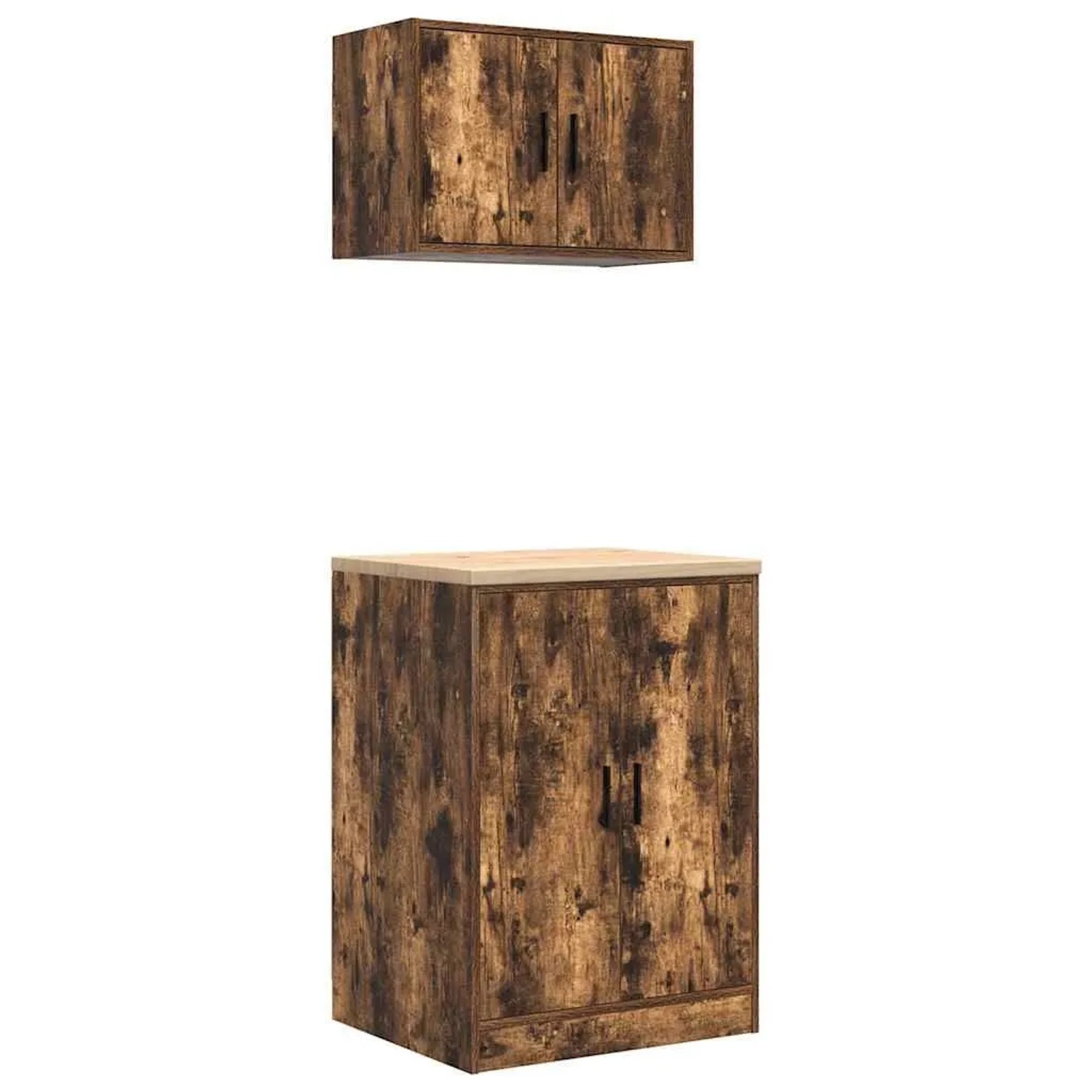 vidaXL Garagenschränke 2 Stk Räuchereiche Holzwerkstoff 3328309