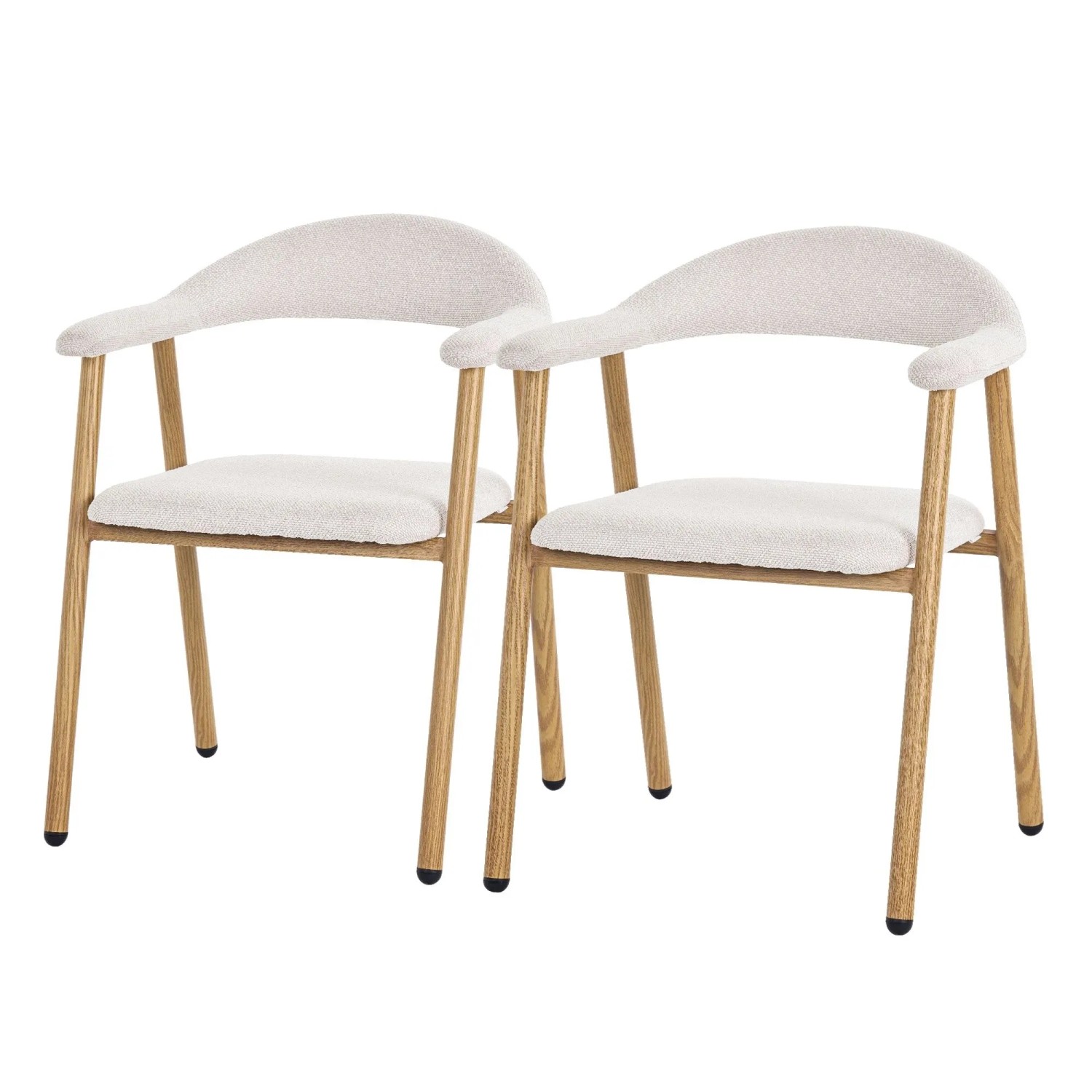 ML-Design Esszimmerstühle 2Er Set Beige mit Webstruktur & Stahlgestell