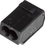Schwarze Steckklemme aus dem 17-teiligen Umrüst-Set für Halogenlampen GU10.