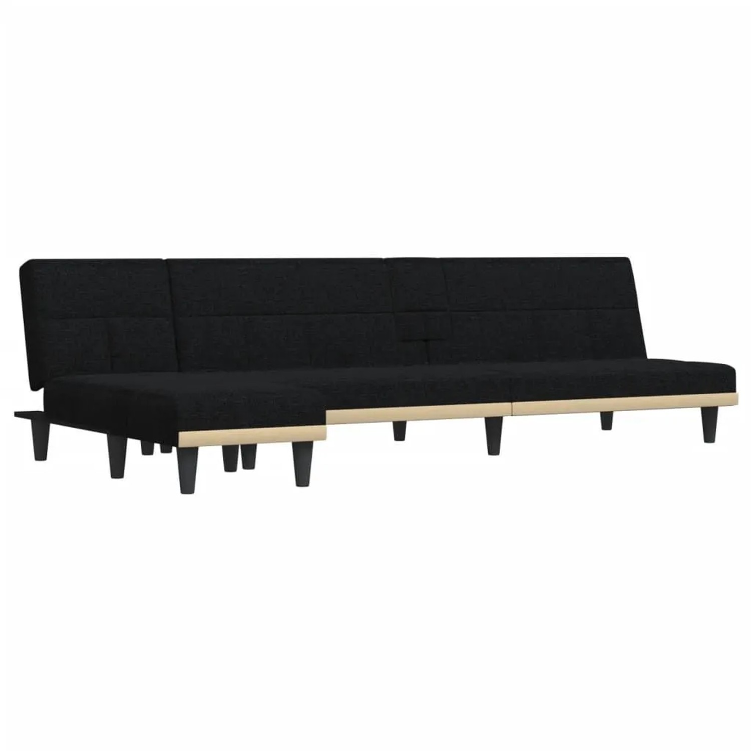 vidaXL Schlafsofa in L-Form Schwarz 255x140x70 cm Stoff 3157228 günstig online kaufen