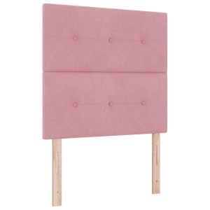 vidaXL LED Kopfteil mit LED-Lichtleisten Rosa 100 cm Polyester 3338422