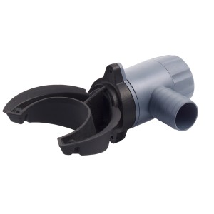 Garantia Regensammler Rapido DN 70-100, Zubehör für Regentonnen, grauer Kunststoff mit schwarzem Zubehör.