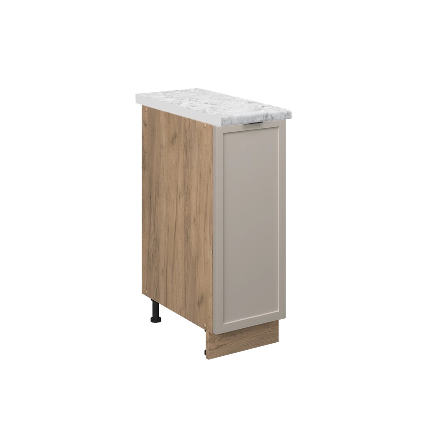 Vicco Apothekerschrank Fame-Line GrauBeige 30 cm AP Marmor mit Goldkraft Eiche Korpus
