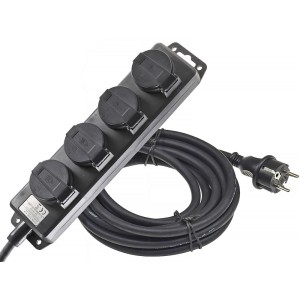 ChiliTec Gartensteckdosenleiste Für Außen 4Fach IP44 Zuleitung 10m