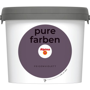 Eimer Alpina Pure Farben Wandfarbe Feigenviolett, matte Innenfarbe.