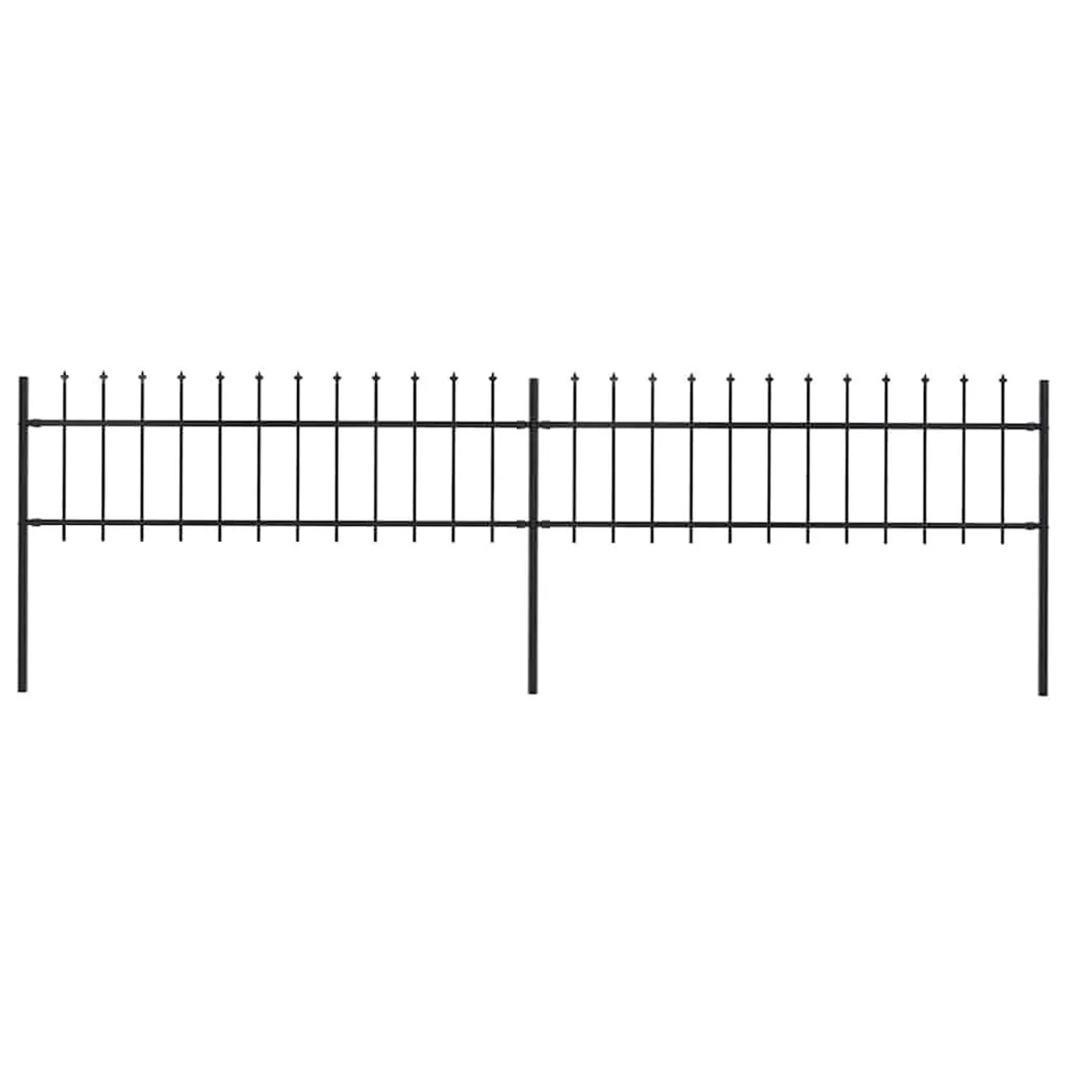 vidaXL Gartenzaun mit Speerspitze Stahl 359 x 60 cm Schwarz 277594 günstig online kaufen