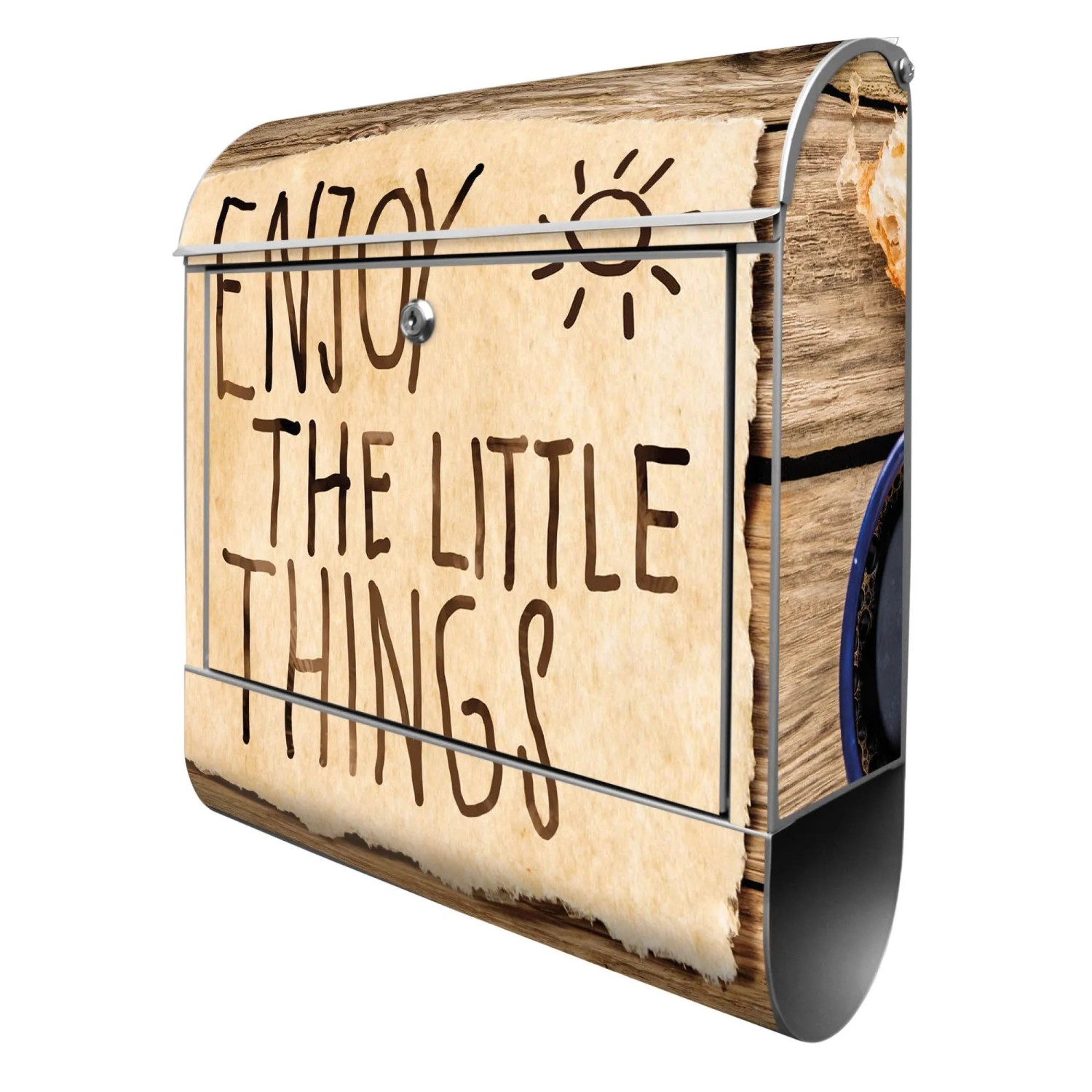 Banjado Design Briefkasten Silber Pulverbeschichtet 39x47x14cm 2 Schlüssel günstig online kaufen