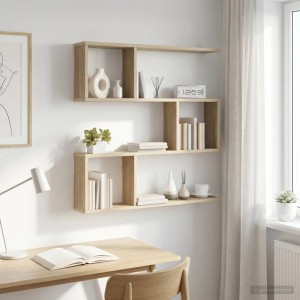 vidaXL Wandregal Sonoma-Eiche 80 x 12 x 79,5 cm Holzwerkstoff 8012278