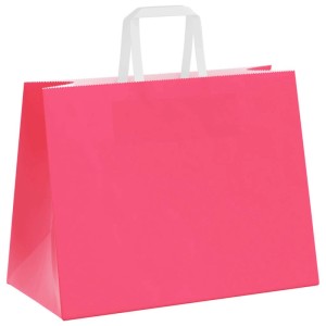 vidaXL Papiertragetaschen 250 Stk mit Henkeln Rosa 32x17x25 cm 4101901
