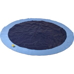 Blauer Dobar Splash Pool für Hunde mit Wasserfontänen, aus Kunststoff.