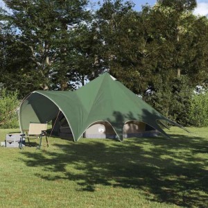 vidaXL Teepee Zelt mit Dach Grün und Grau 600 x 600 x 347 cm 42004011