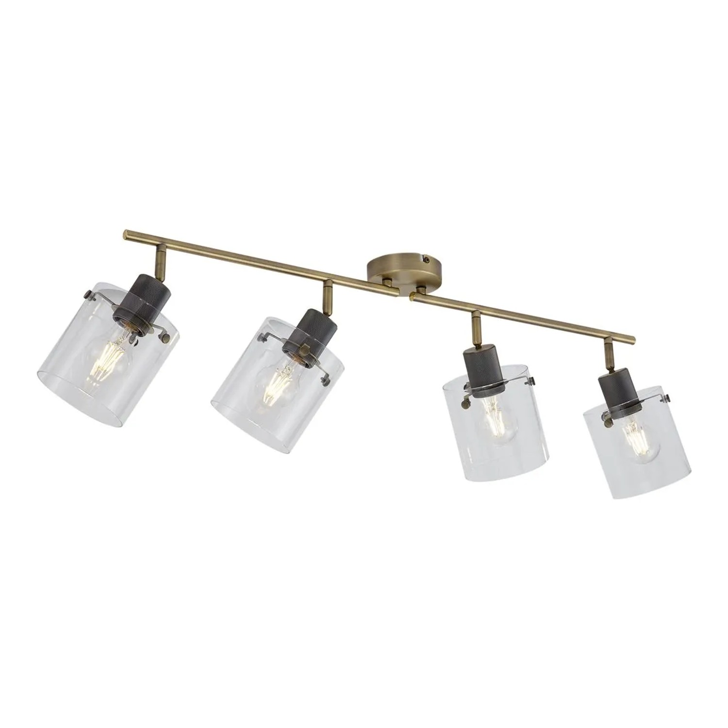 QAZQA Design Deckenstrahler Bronze mit Klarglas 4-Licht Domo