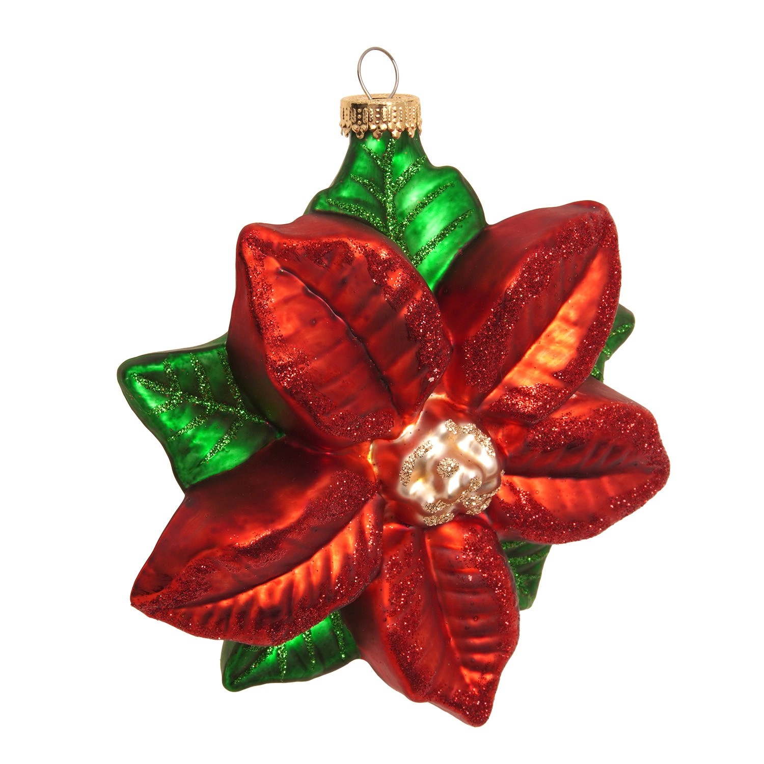 Krebs Glas Lauscha Baumschmuck Weihnachtsstern Rot 11cm