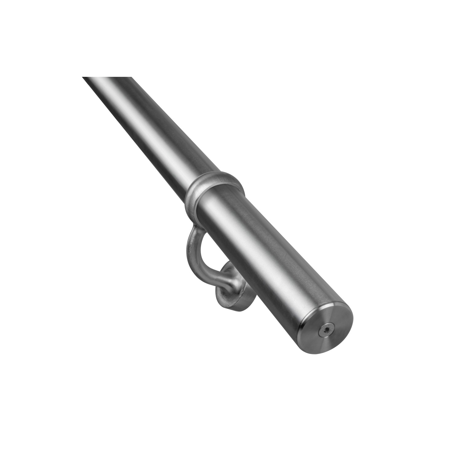 Treba Handlauf-Set H40 V2A, Edelstahl, 200 cm. Handlauf mit Halterung und Endkappe.