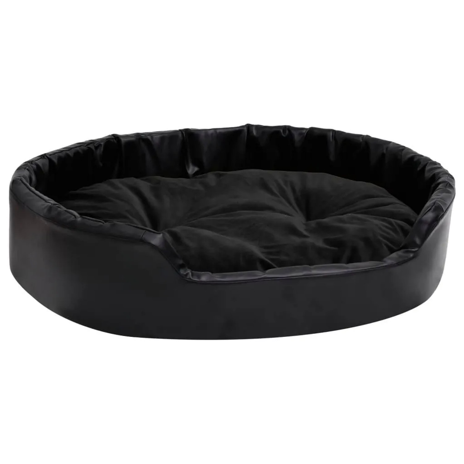 vidaXL Hundebett Schwarz 90x79x20 cm Plüsch und Kunstleder 171263