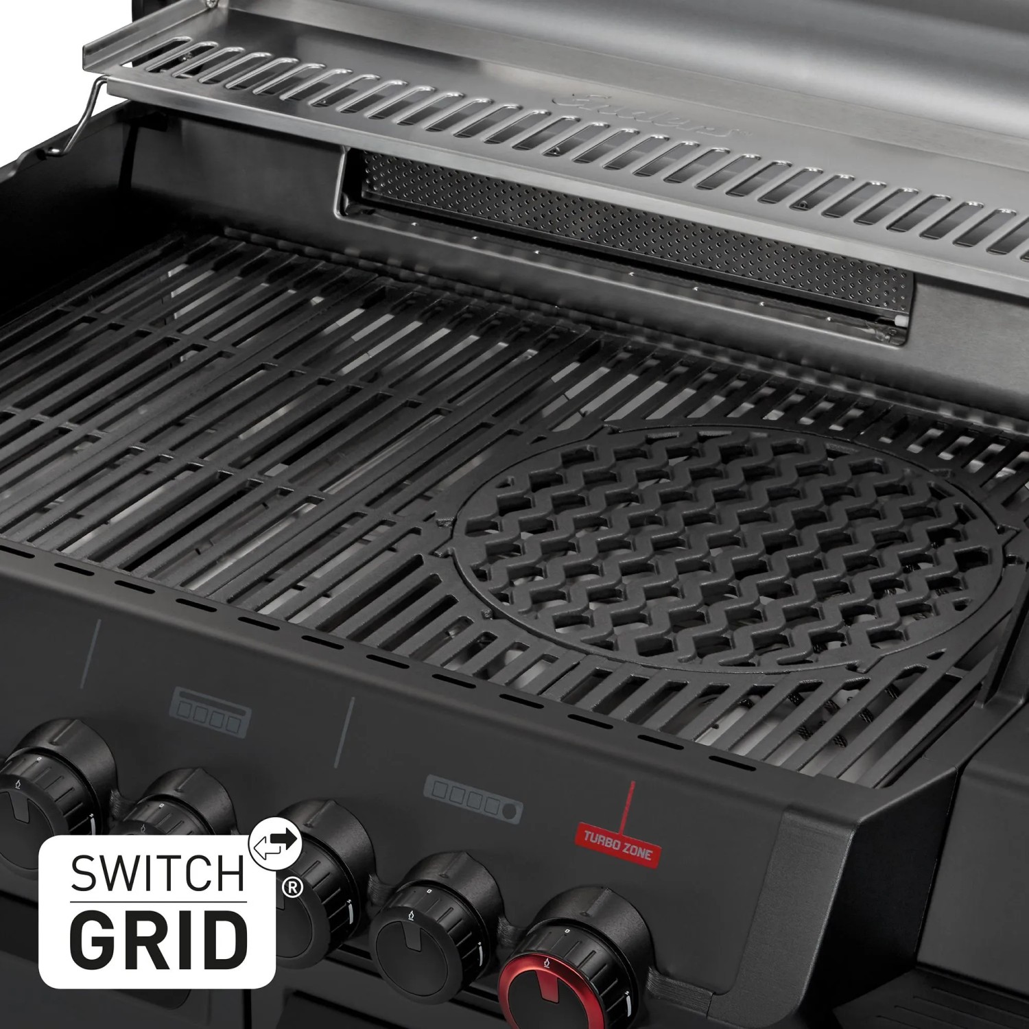 Enders Gasgrill Monroe Pro 4 SIKR Turbo Shadow mit Switch Grid Grillrost und Turbo Zone.
