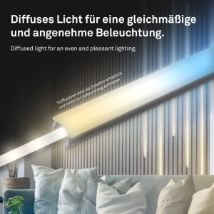 Briloner LED Band Ergänzungs-Set für Paneele, dimmbar, mit Farbwechsel (CCT).