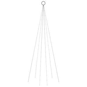 LED-Weihnachtsbaum für Fahnenmast, 180 cm, 108 kaltweiße LEDs. Konische Lichterketten mit Befestigungsring.