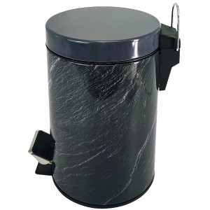 SANILO Kosmetikeimer in Granit-Optik, Bad-Mülleimer mit Fußpedal.