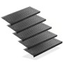 Fünf schwarze BigDean Gummi Stufenmatten 75x25cm mit Anti-Rutsch Kreis Design für Outdoor Treppen.