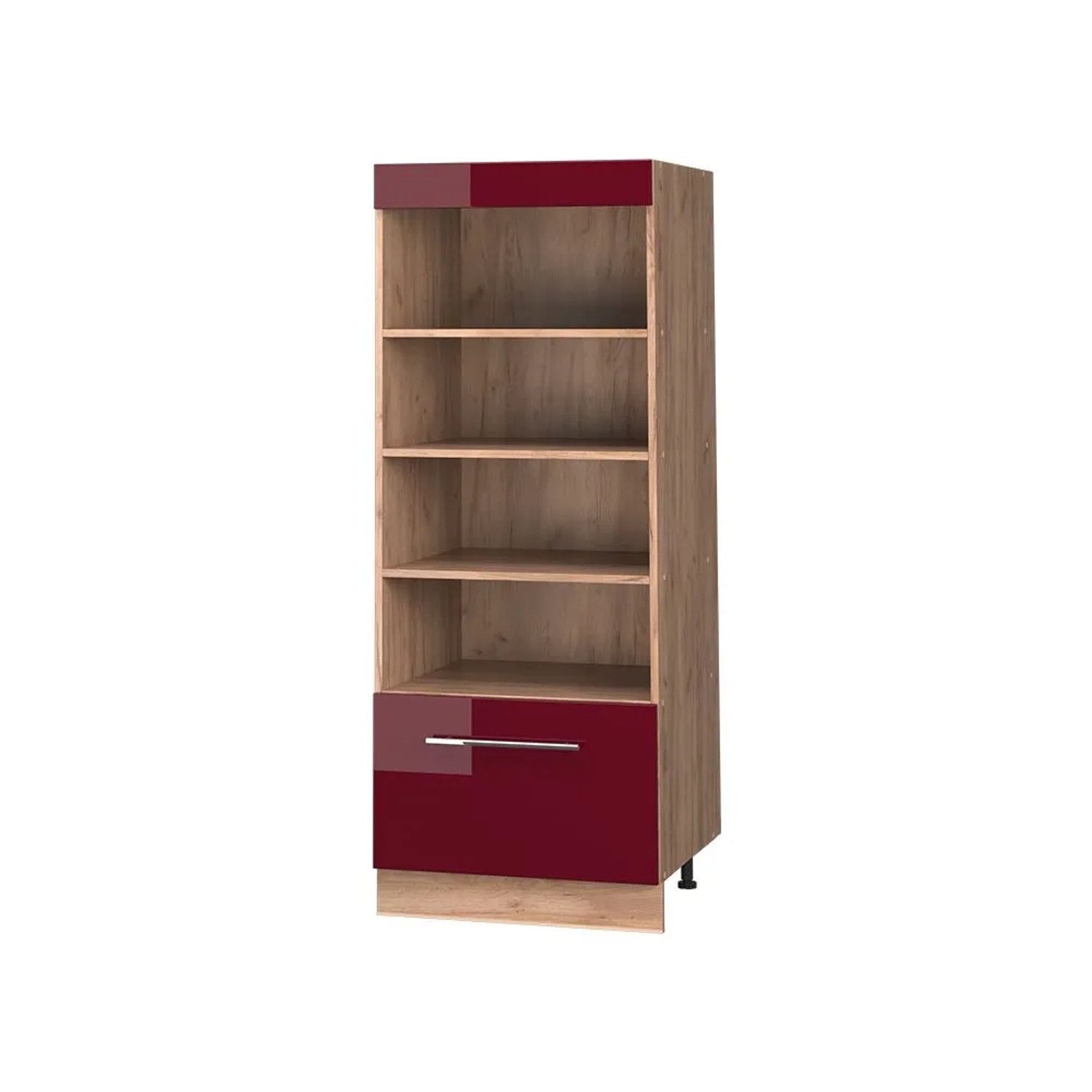 Vicco Küchenregal Fame-Line Bordeaux Hochglanz/Goldkraft Eiche 60 x 154 Art Nr 62233