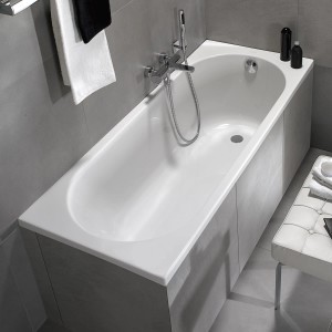 Villeroy & Boch O.novo Rechteck-Badewanne, 170x70 cm, Weiß, Acryl, mit Armatur.