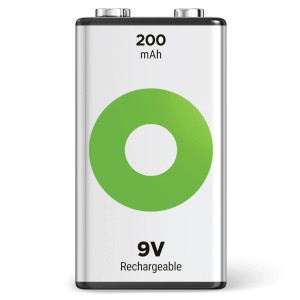 GP Recyko 9V Akku, 200mAh, wiederaufladbar für Rauchmelder und Audiogeräte.