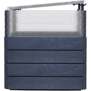 Garantia Hochbeet-System Turbo Plus L Ergo Quadro 80x80x80 cm Stone mit Frühbeetabdeckung.