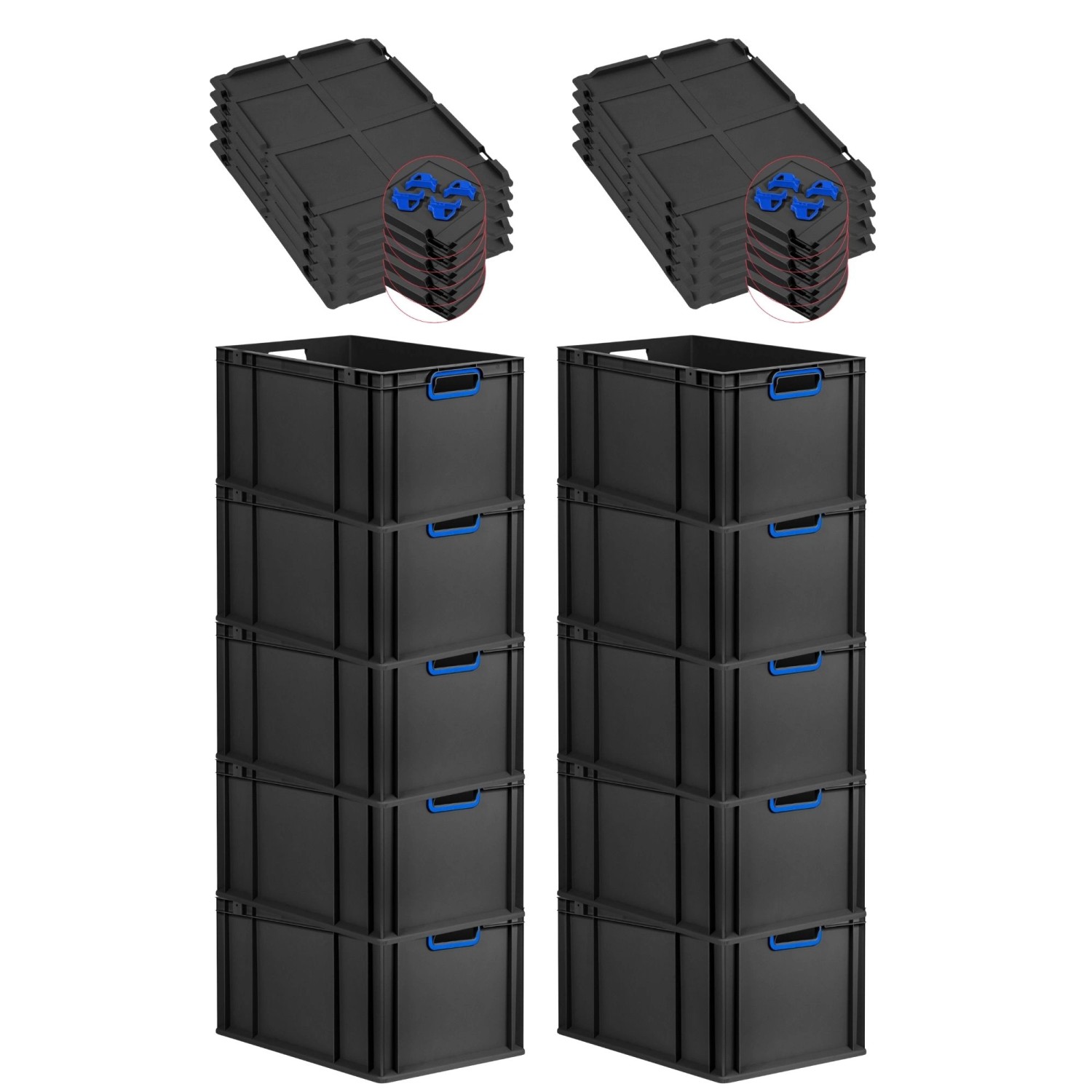PROREGAL SparSet 10x Eurobox Nextgen Color Mit Auflagedeckel HxBxT 32x40x60 günstig online kaufen