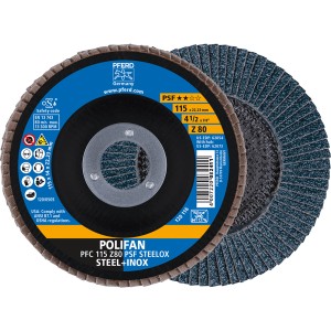 Pferd Polifan Fächerscheibe PSF PFC Steelox, 115mm, für Winkelschleifer.