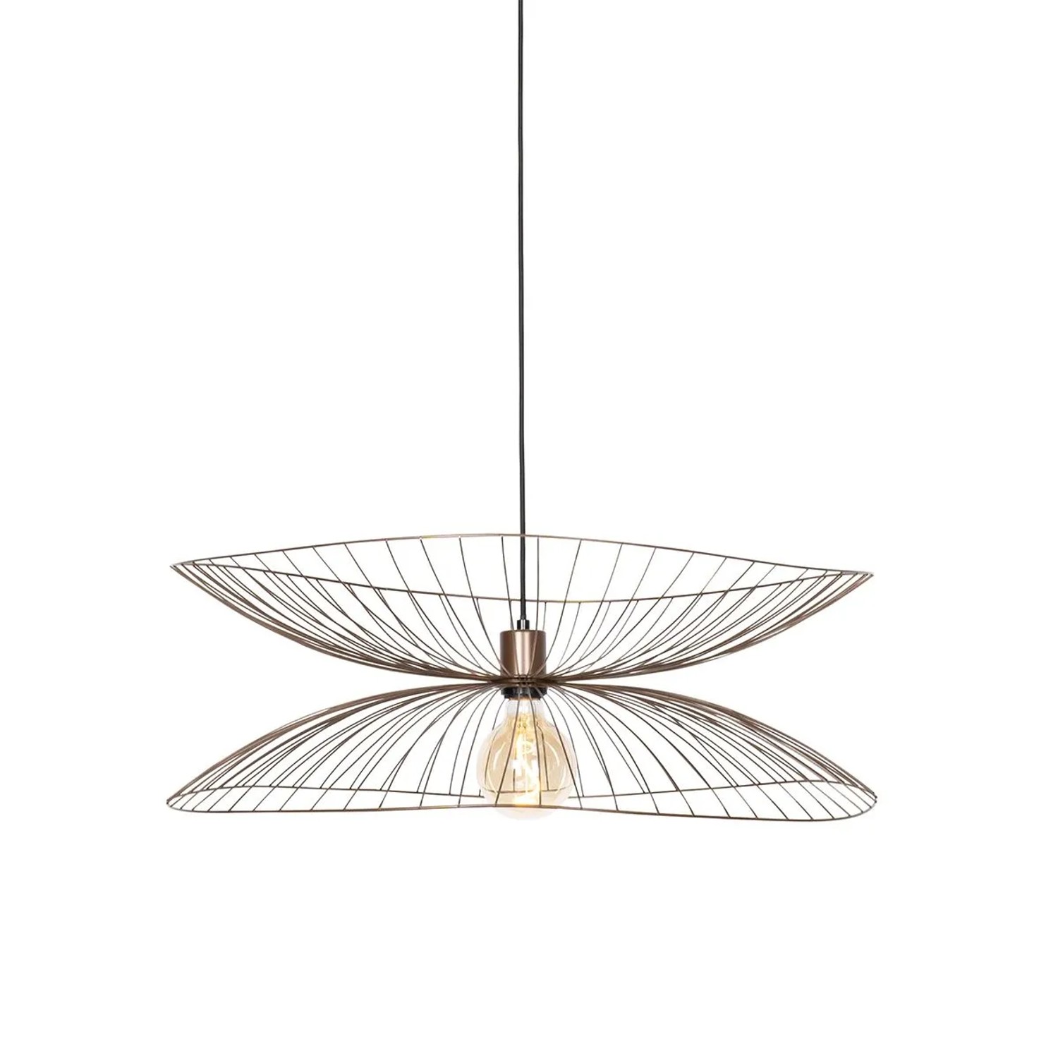 QAZQA Design Hängeleuchte DunkelBronze mit Doppeltem Schirm Pua