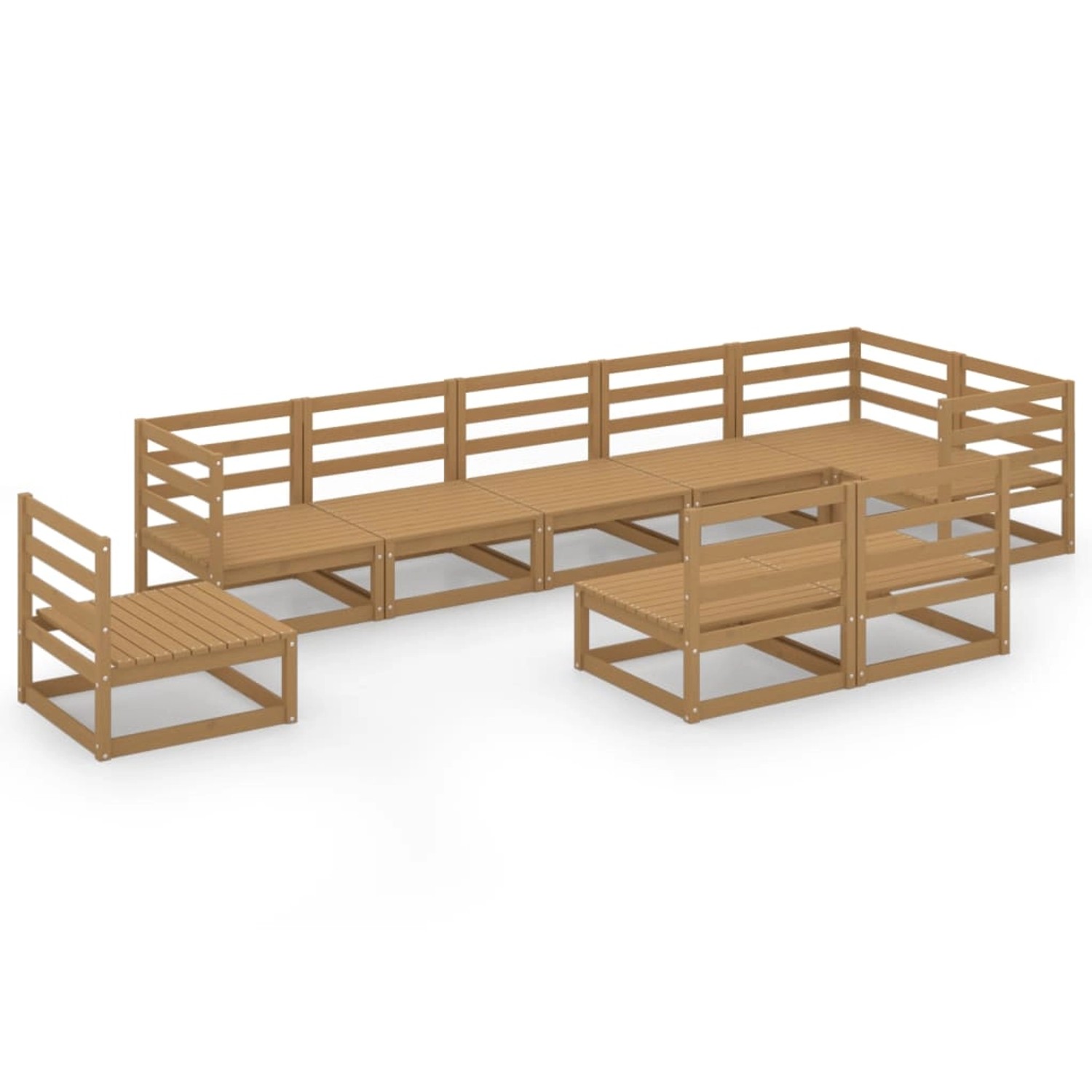 vidaXL 9-Tlg Garten Lounge Set Honigbraun Massivholz Kiefer 3075637 günstig online kaufen