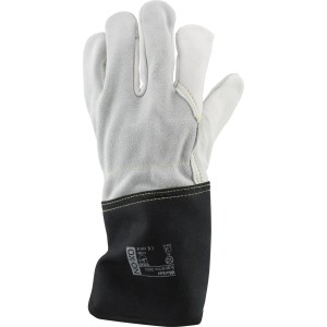 OX-ON Worker Supreme 2604 Arbeitshandschuh, Rindsleder, schwarz-grau-weiß, Gr. 09.