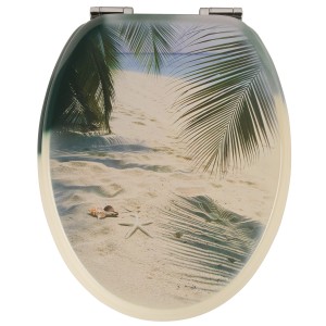 Sanitop-Wingenroth WC-Sitz Beach Dekor mit Strandmotiv, Muschel und Seestern.