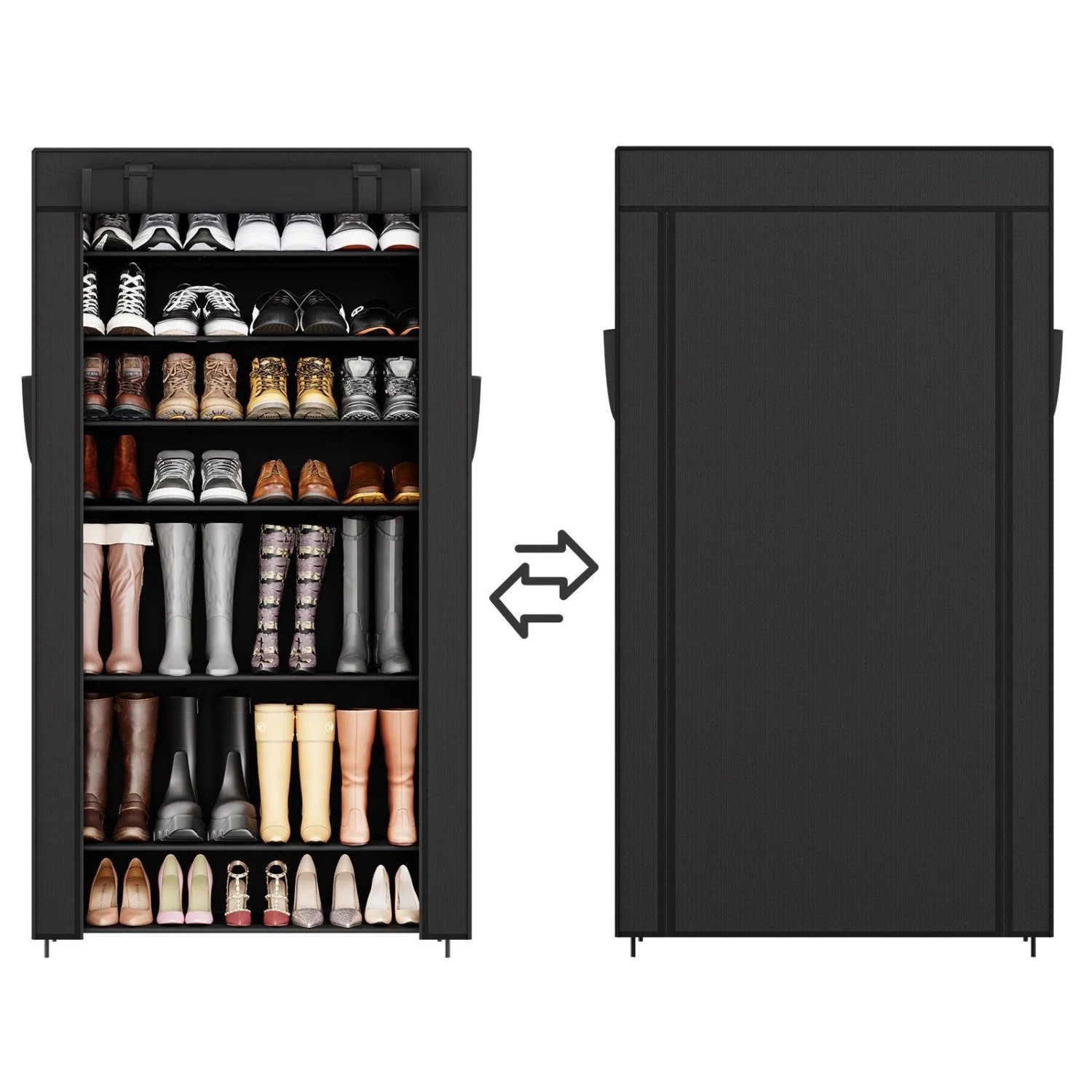 Sekey Stoffschrank Schuhschrank mit 9 Ebenen Vliesstoff Schuhaufbewahrung Breite 85 cm Schuhständer Platzsparend für 36 Paar Schuhe